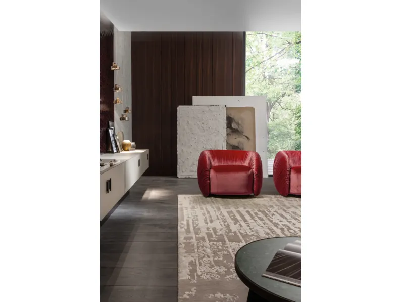 Poltroncina drappeggiata in velluto Drapé Lounge di Laura Meroni