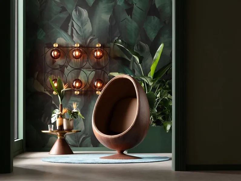 Poltrona Eye Ball in legno e tessuto di Kare Design