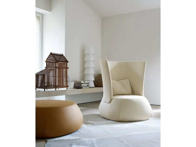 Poltrona di design in tessuto con schienale alto Fat-Sofa di B&B Italia