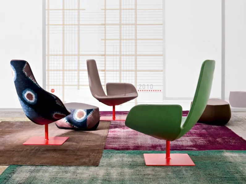 Poltrona in pelle Fjord di Moroso