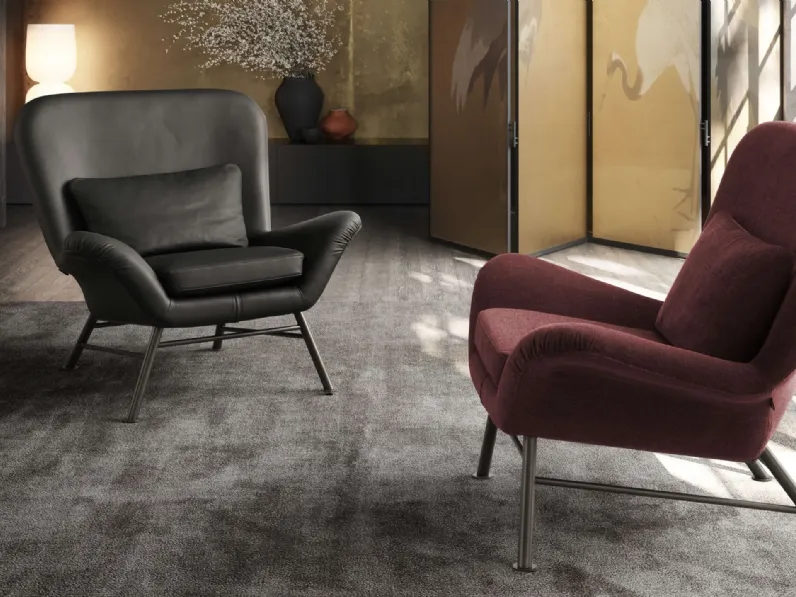 Poltrona Flap in pelle o tessuto di Valentini