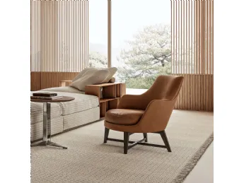 Poltrona Guscio in pelle di Flexform