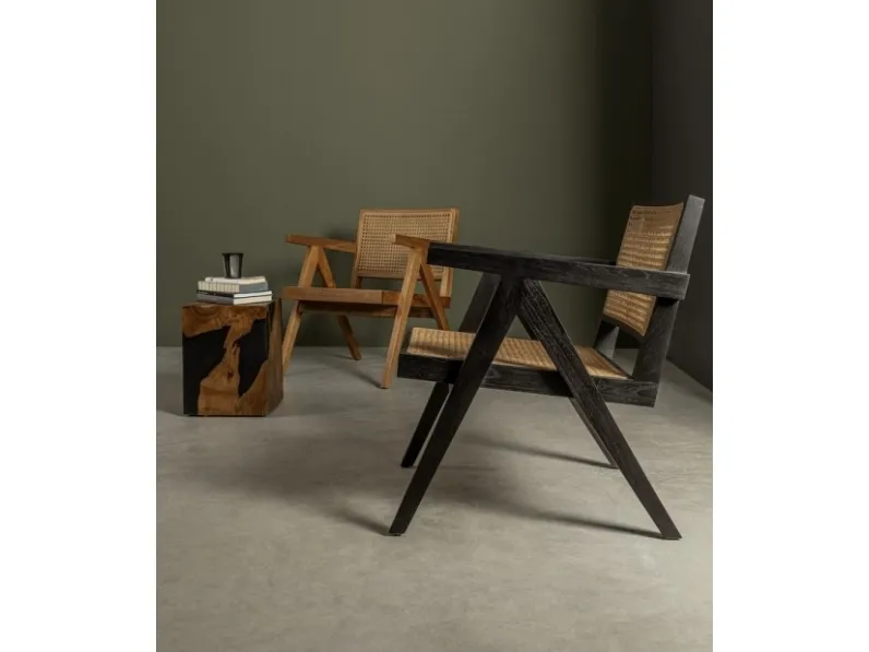 Poltroncina Galia in legno e rattan di Bizzotto