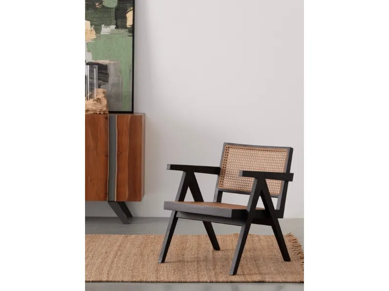 Poltroncina Galia in legno e rattan di Bizzotto