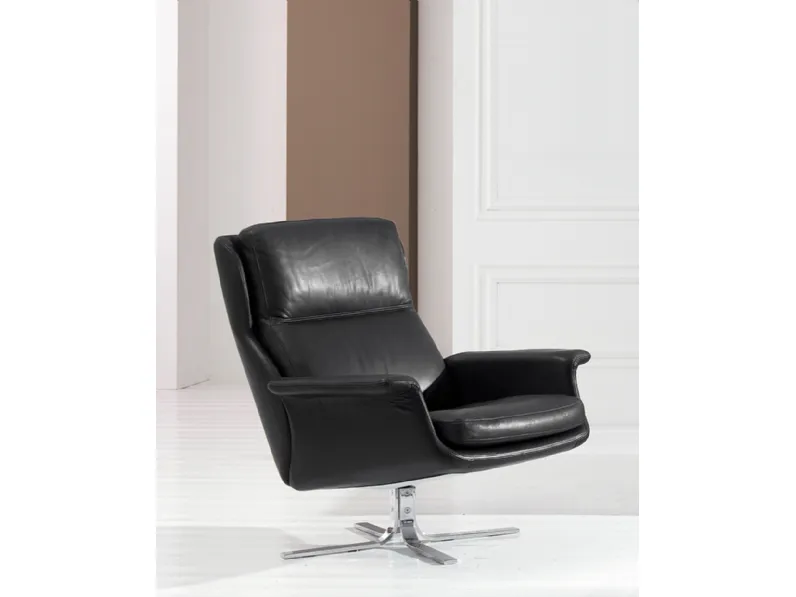 Poltrona in pelle nera George di Valmori