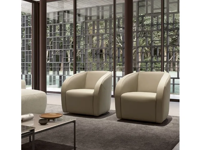 Poltrona in pelle Ginevra di Febal Casa