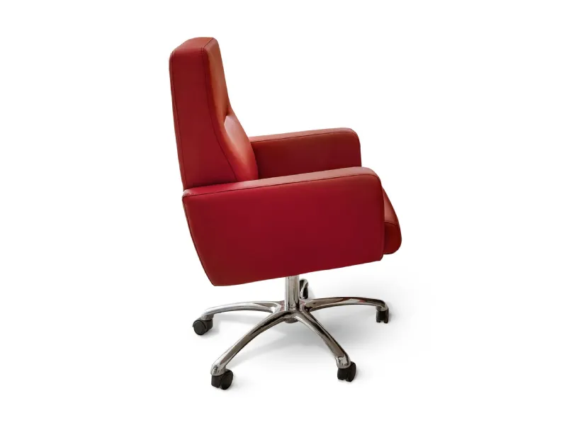 Poltrona girevole in ecopelle Gotham di Modesign
