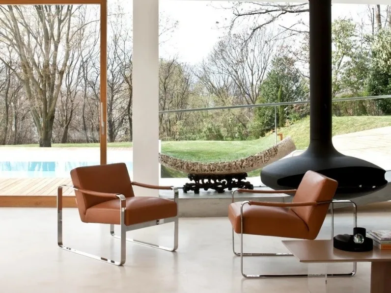 Poltrona in pelle Greg di Alpa Salotti