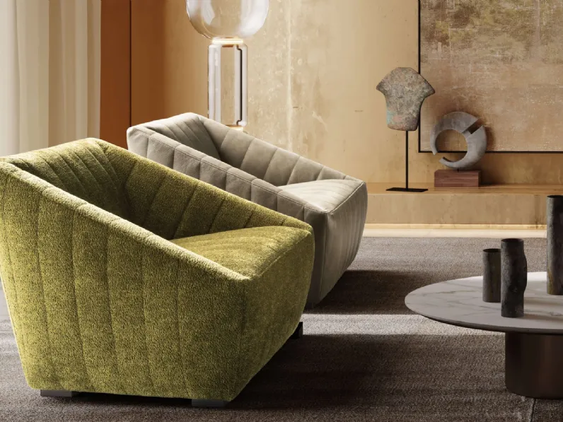 Poltrona in pelle o tessuto Gregory di Valentini