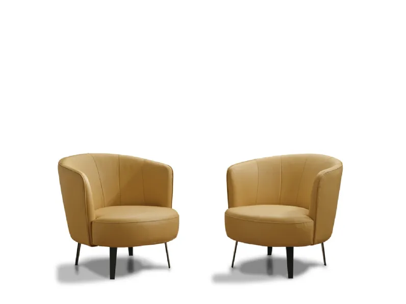 Poltroncina in ecopelle dalla forma arrotondata Hamilton di Astor poltrone e divani