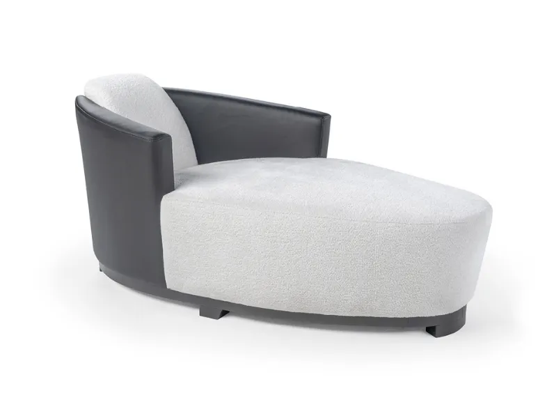 Poltrona Hotel Chaise Longue in tessuto e pelle di Calia