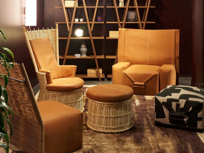 Poltrona in rattan Hotte di Cassina
