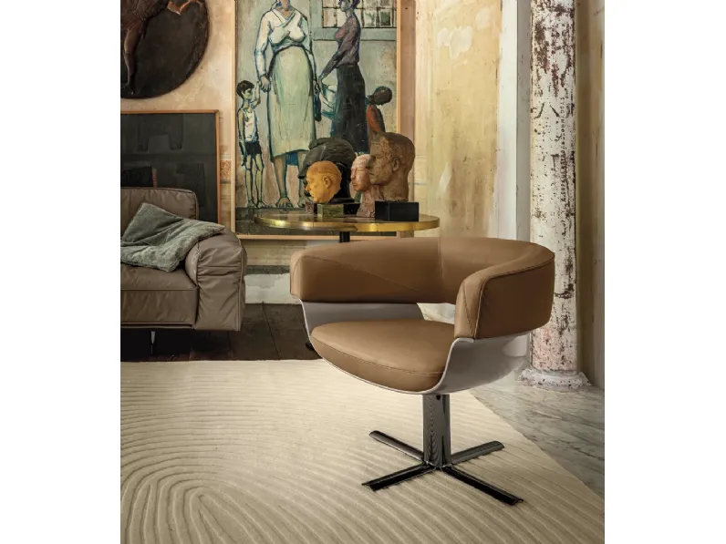 Poltroncina in pelle Jordan di Arketipo