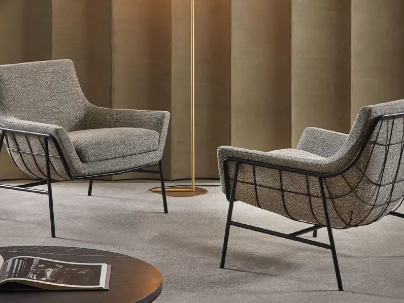 Poltrona in tessuto con struttura in metallo Joy Nest di Marelli