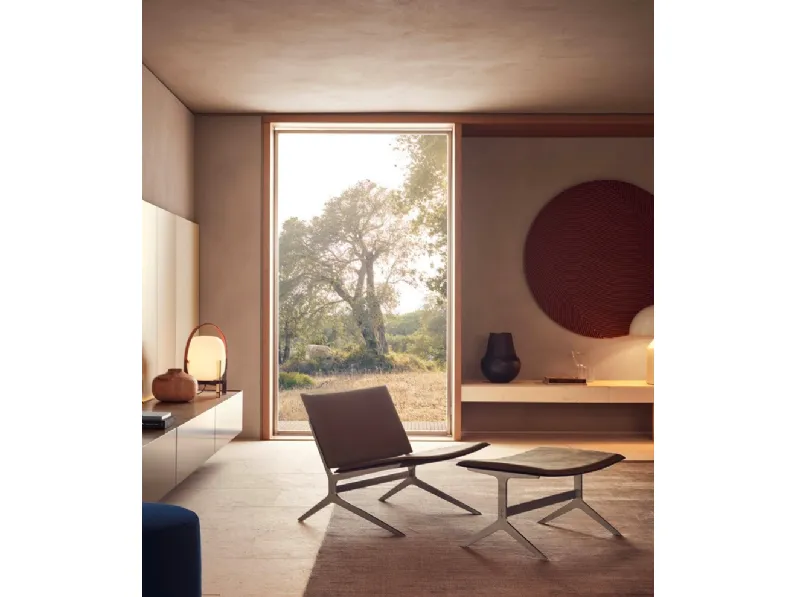 Poltrona di design in pelle Kay Lounge di Poliform