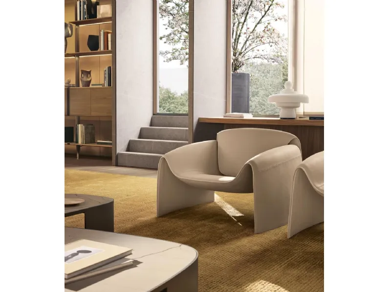 Poltrona di design in pelle Le Club di Poliform