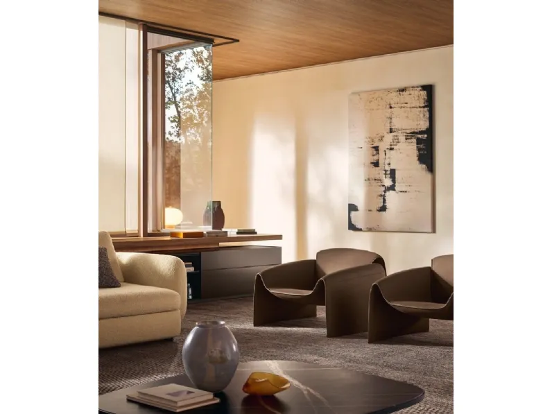 Poltrona di design in pelle Le Club di Poliform