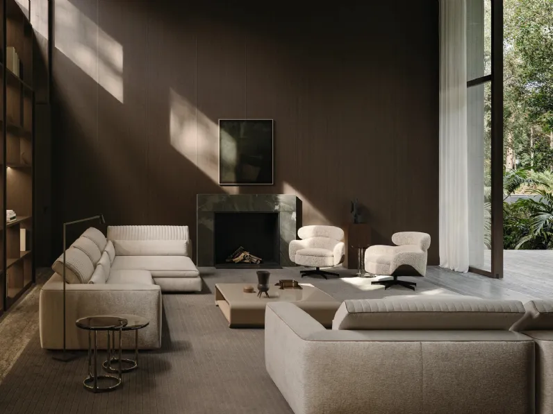 Poltrona imbottita Leonard di Molteni & C