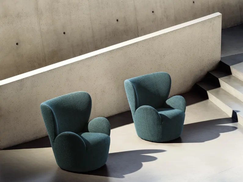 Poltrona Libelle in tessuto imbottito di Frigerio