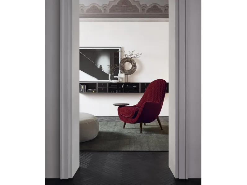 Poltrona Mad King in tessuto trapuntato di Poliform