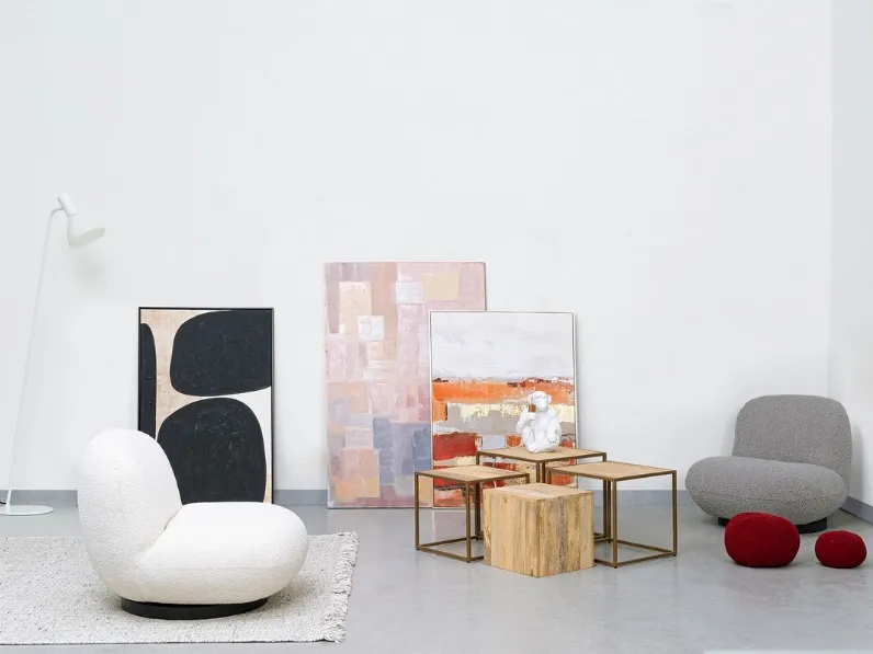 Poltrona girevole in tessuto Margot di Bizzotto