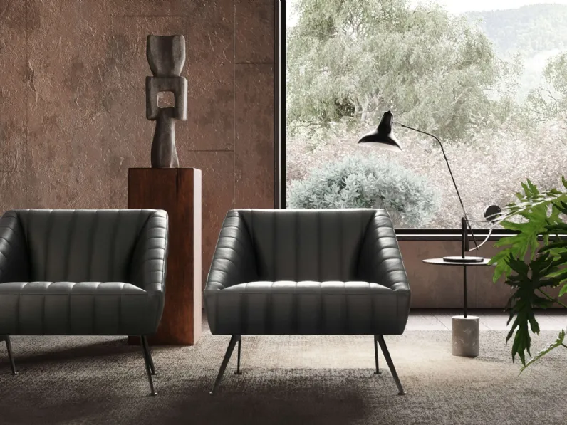 Poltrona in pelle Marilin di Valentini