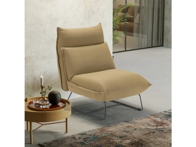 Poltroncina in pelle Match di Kermes divani
