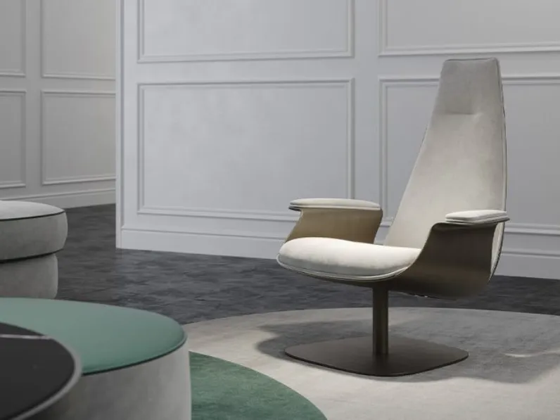 Poltrona Minerva in tessuto e metallo di Reflex