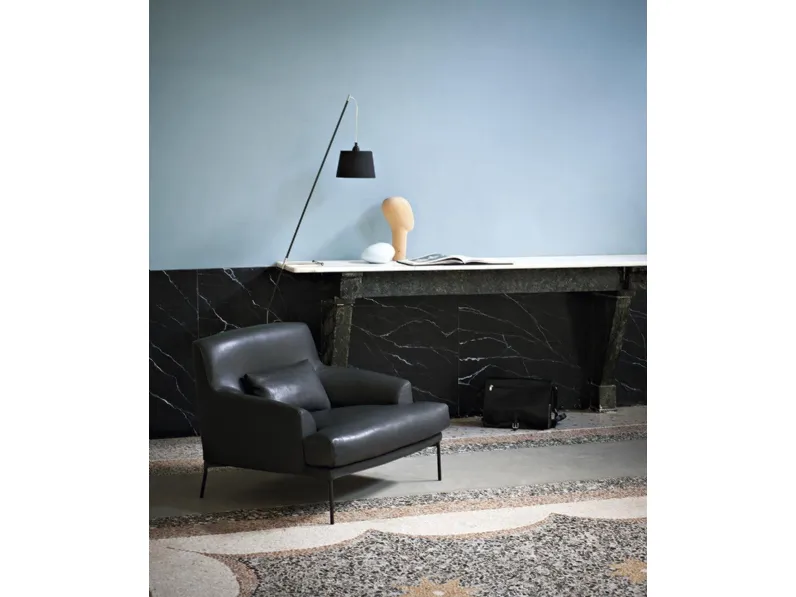 Poltrona in pelle Montevideo di Tacchini