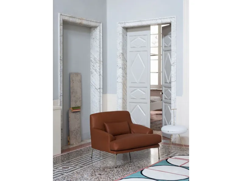 Poltrona in pelle Montevideo di Tacchini