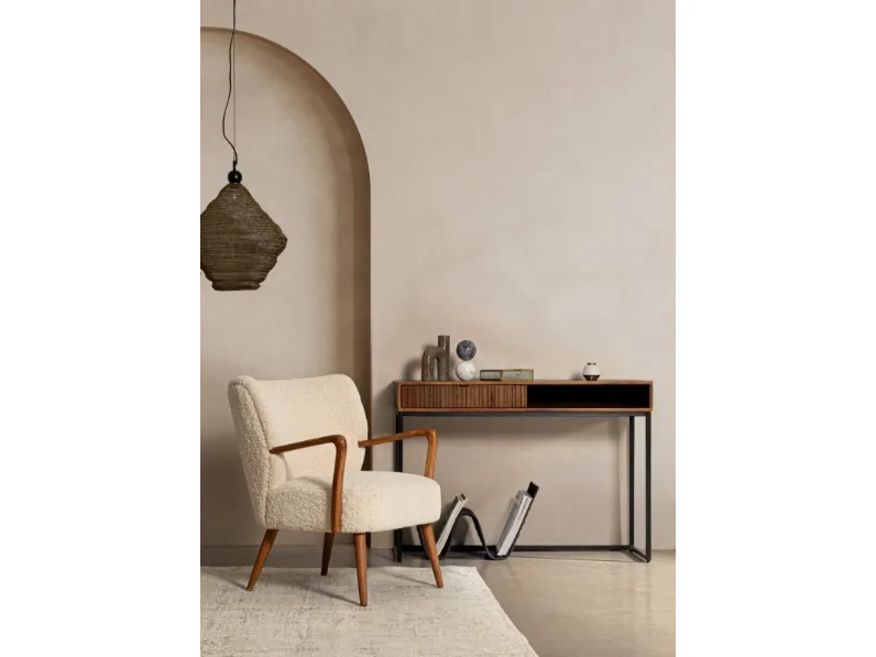 Poltroncina in tessuto e legno Moritz di Bizzotto