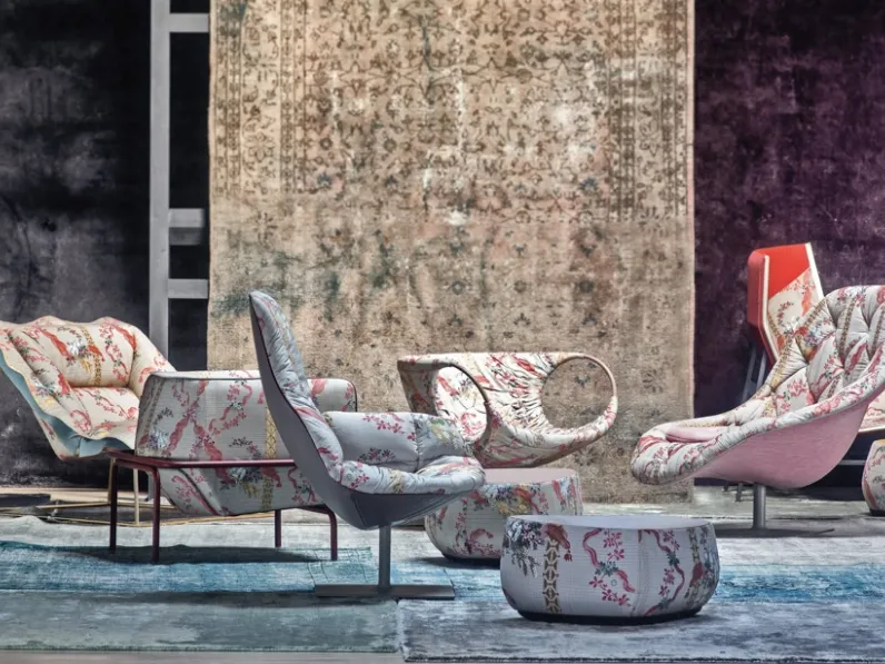 Poltrona in tessuto Bohemian di Moroso