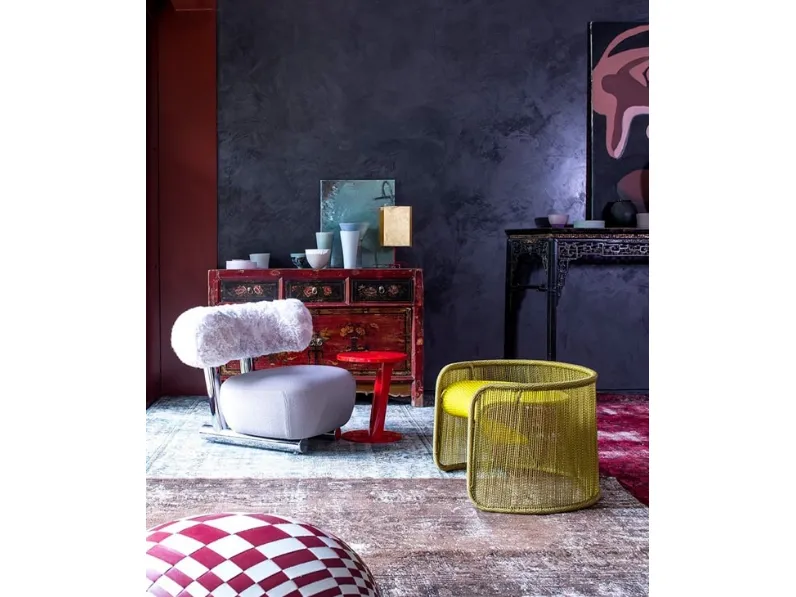 Poltroncina in tessuto Pipe di Moroso