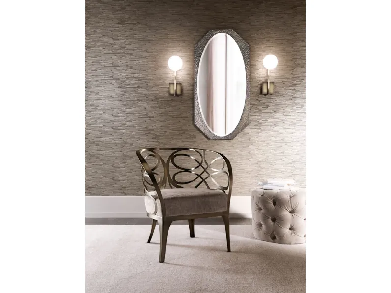 Poltroncina di design Noè con base e schienale in ferro di Cantori