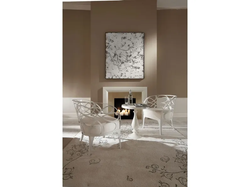 Poltroncina di design Noè con base e schienale in ferro di Cantori