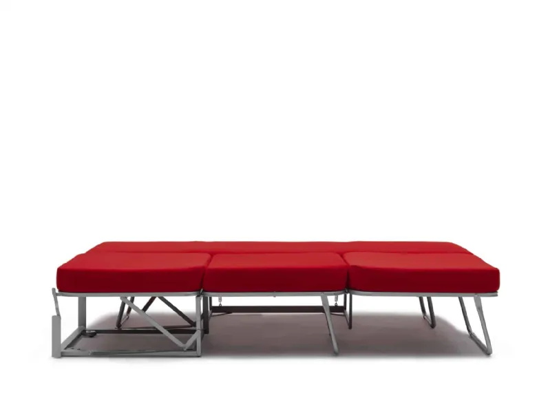 Poltrona imbottita, compatta e trasformabile in doppio letto singolo o letto singolo con comodino Oops di Campeggi