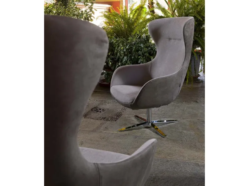 Poltrona in tessuto con base in acciaio Picked di Flexstyle