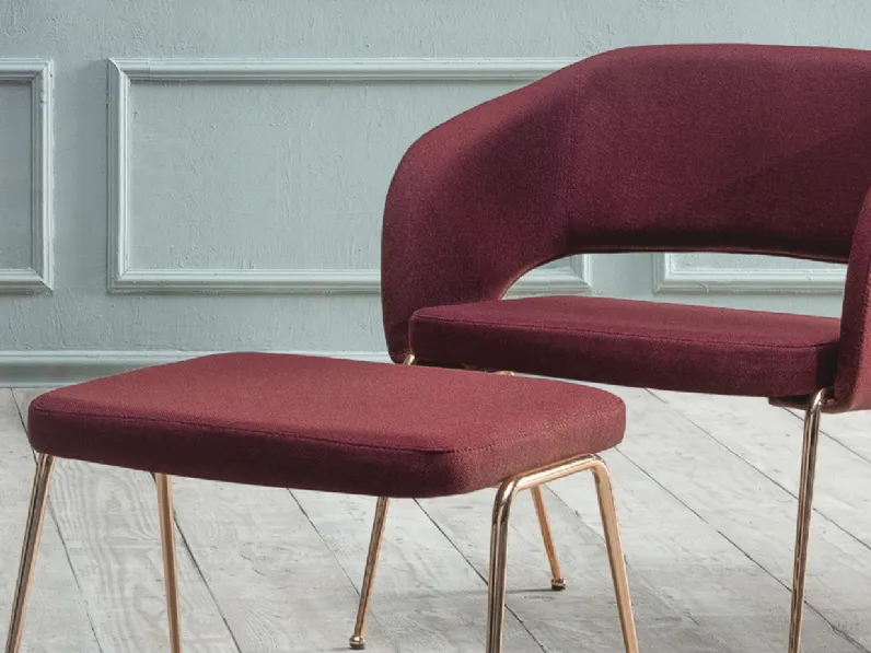 Poltroncina in tessuto con gambe in acciaio Rainbow Lounge di Ambiance Italia