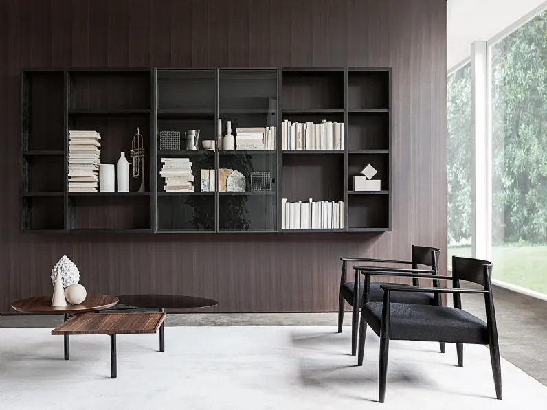 Poltroncina in legno con seduta in tessuto imbottito Ghiaccio di Porro