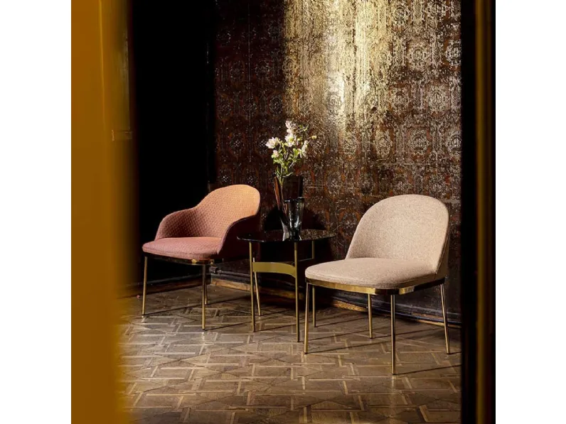 Poltroncina in tessuto con o senza braccioli con struttura in acciaio Precious di Moroso