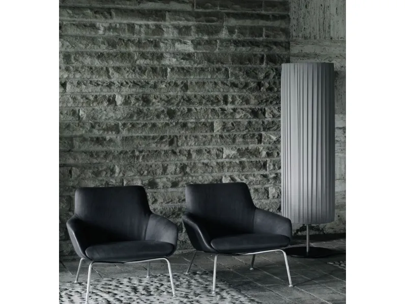 Poltrona in tessuto con base in acciaio Reader di Living Divani