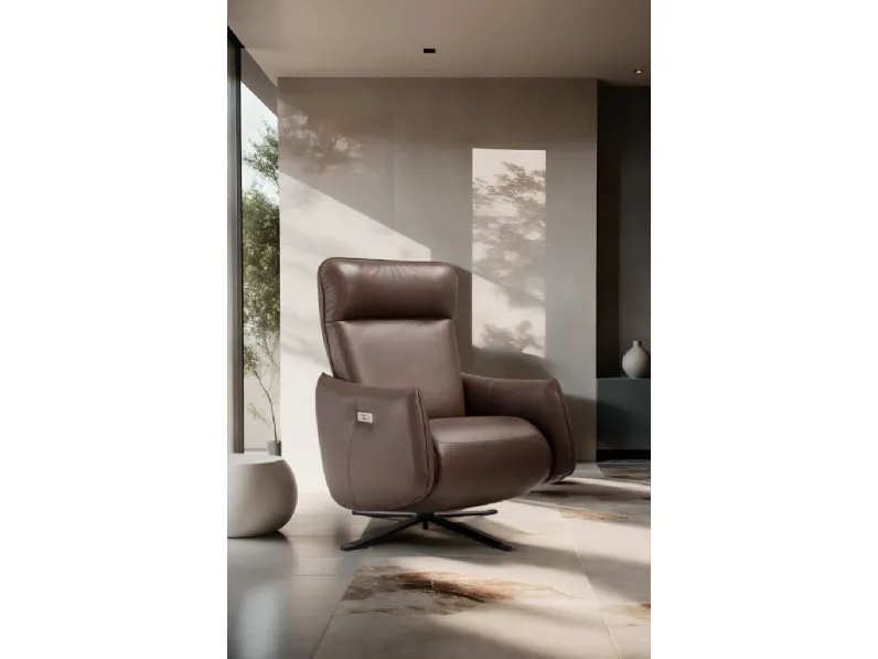 Poltrona relax in pelle Giannetta di Franco Ferri