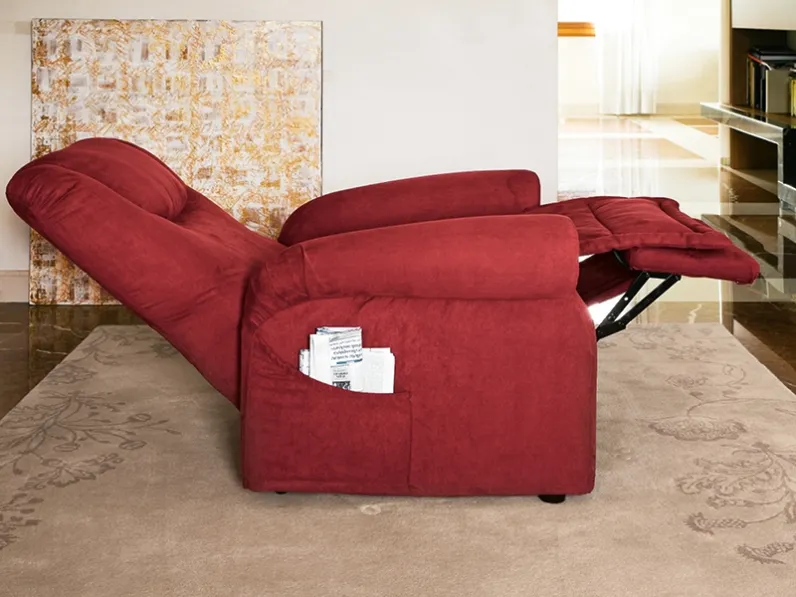 Poltrona Relax classica con meccanismo alzapersona Stylo di Rigosalotti