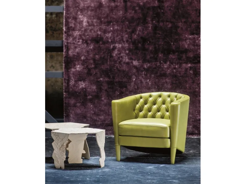 Poltroncina in pelle Rich di Moroso