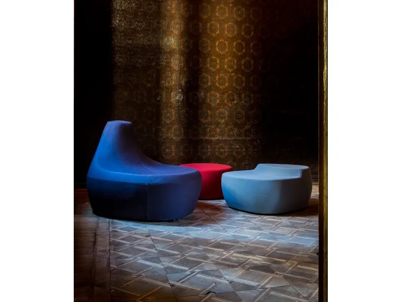 Poltrona di design in tessuto realizzata in forme differenti abbinabili Saruyama Island di Moroso