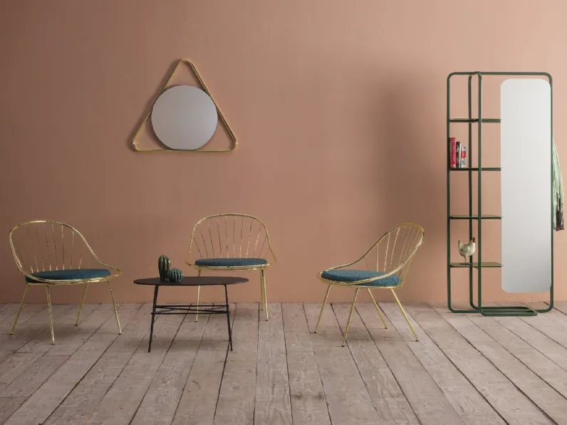 Poltroncina in acciaio con sedile in tessuto imbottito Sun Lounge di Ambiance Italia