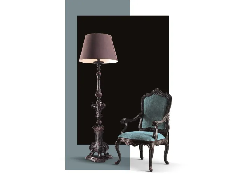 Poltrona classica in tessuto e legno Tornabuoni 721P di Andrea Fanfani