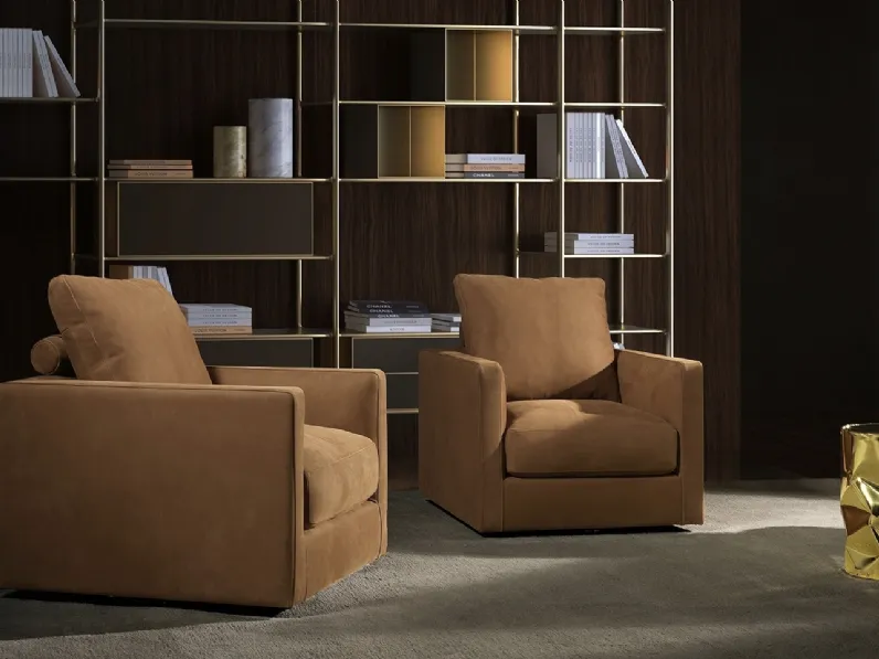 Poltrona in pelle Twin di Albani