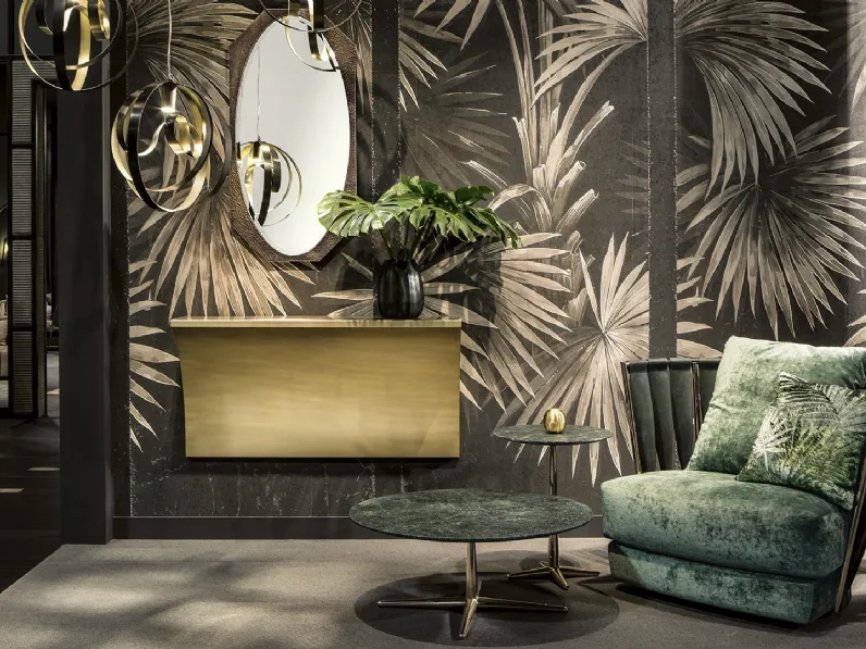 Poltroncina in pelle e tessuto Twist di Cantori