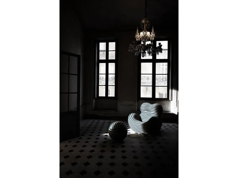 Poltrona di design Up 50 in tessuto a righe di B&B Italia